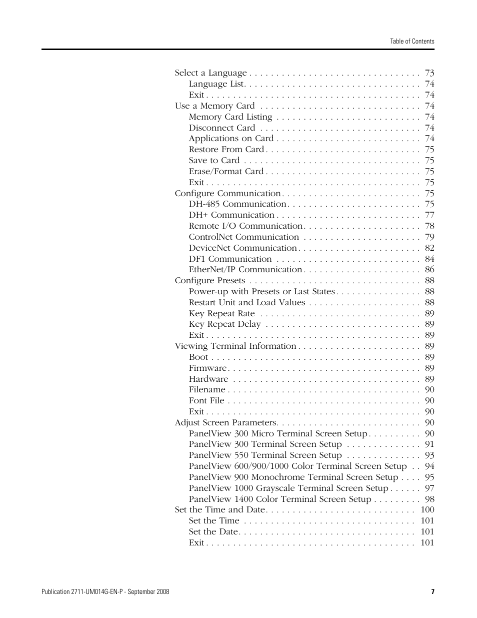 Rockwell Automation 2711 Standard PanelView Operator Terminal User Manual User Manual | Page 7 / 292