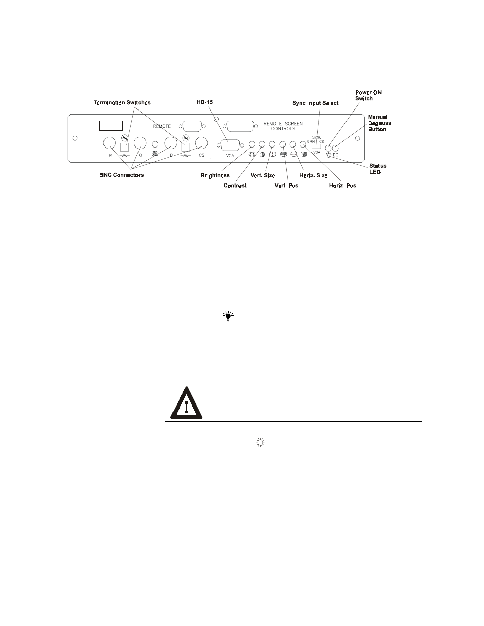 Rear panel controls and indicators | Rockwell Automation 6158 Industrial 21 inch CRT Monitors User Manual | Page 16 / 24