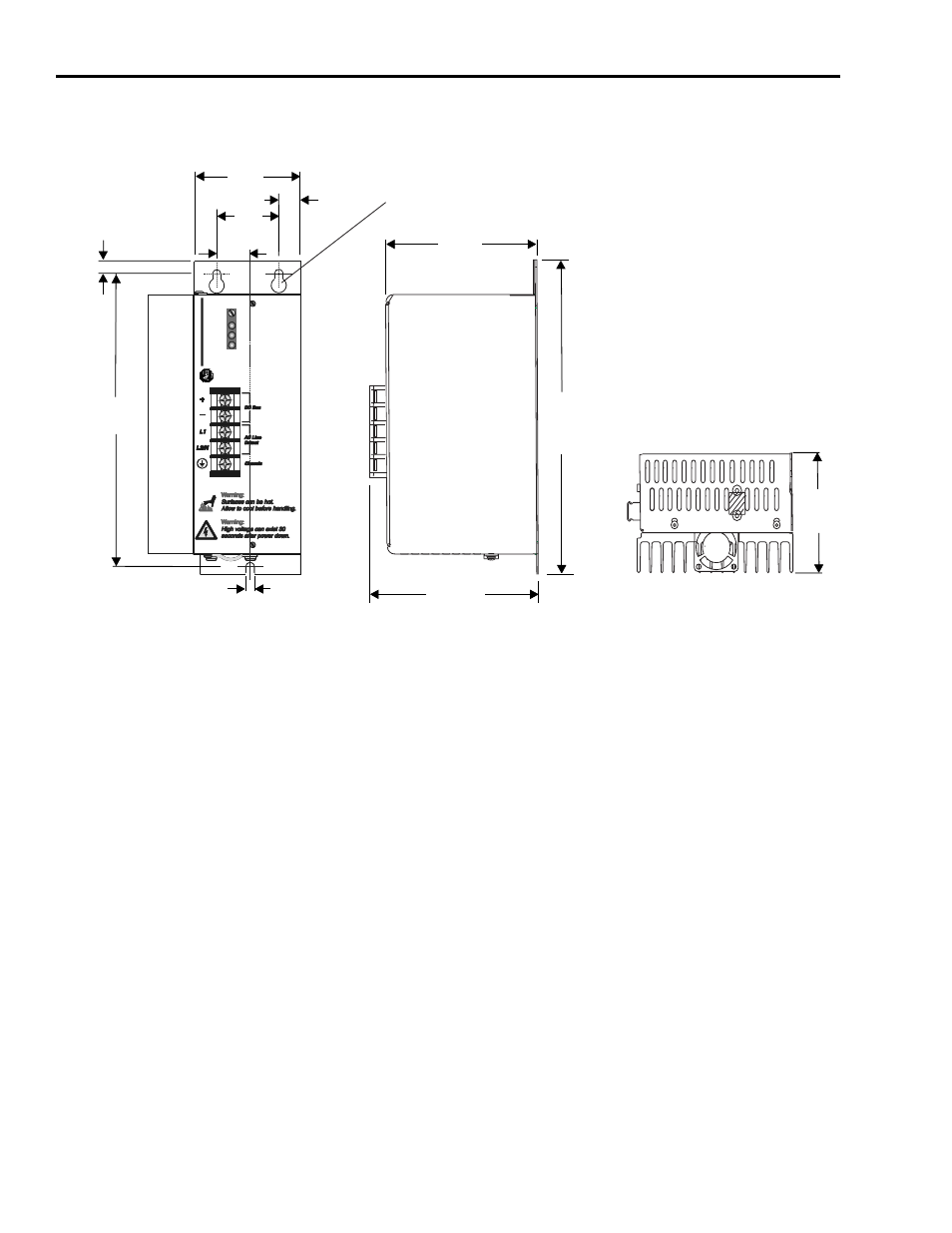 Clearance holes for #10 (m5) screws | Rockwell Automation 2090-UCSR-A300 300 W Active Shunt Regulator User Manual | Page 8 / 12
