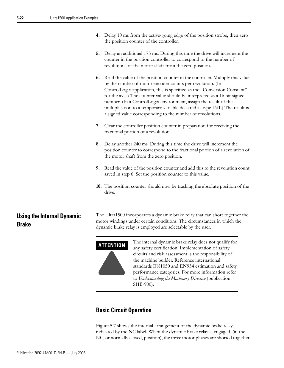 Using the internal dynamic brake, Basic circuit operation, Using the internal dynamic brake -22 | Basic circuit operation -22 | Rockwell Automation 2092-DAx Ultra1500 User Manual User Manual | Page 102 / 204