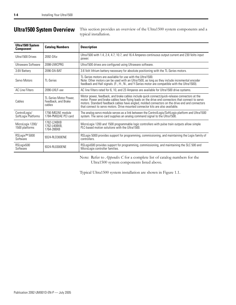 Ultra1500 system overview, Ultra1500 system overview -4 | Rockwell Automation 2092-DAx Ultra1500 User Manual User Manual | Page 16 / 204