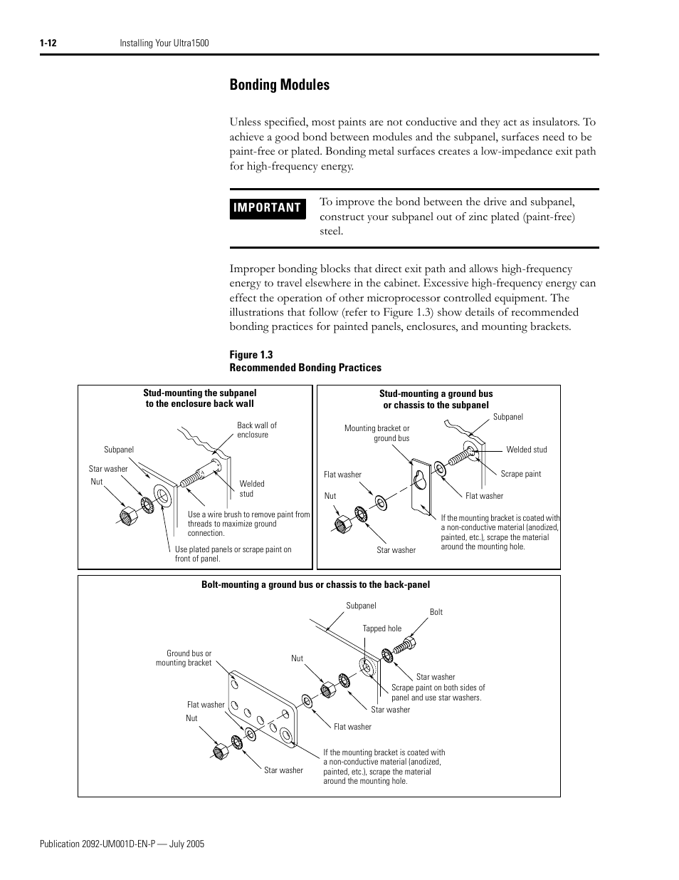Bonding modules, Bonding modules -12 | Rockwell Automation 2092-DAx Ultra1500 User Manual User Manual | Page 24 / 204