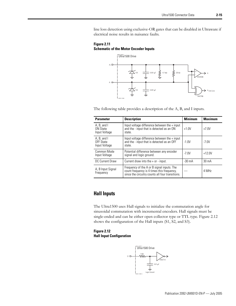 Hall inputs, Hall inputs -15, To figure 2.11 | Rockwell Automation 2092-DAx Ultra1500 User Manual User Manual | Page 45 / 204