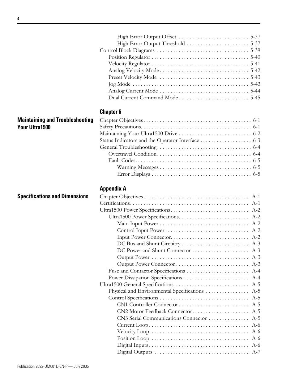 Rockwell Automation 2092-DAx Ultra1500 User Manual User Manual | Page 6 / 204