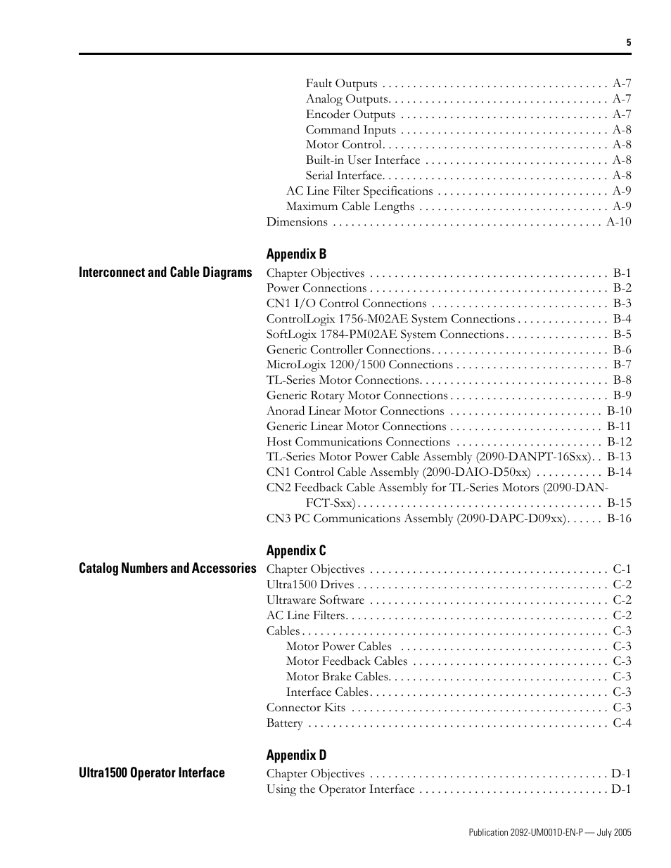 Rockwell Automation 2092-DAx Ultra1500 User Manual User Manual | Page 7 / 204