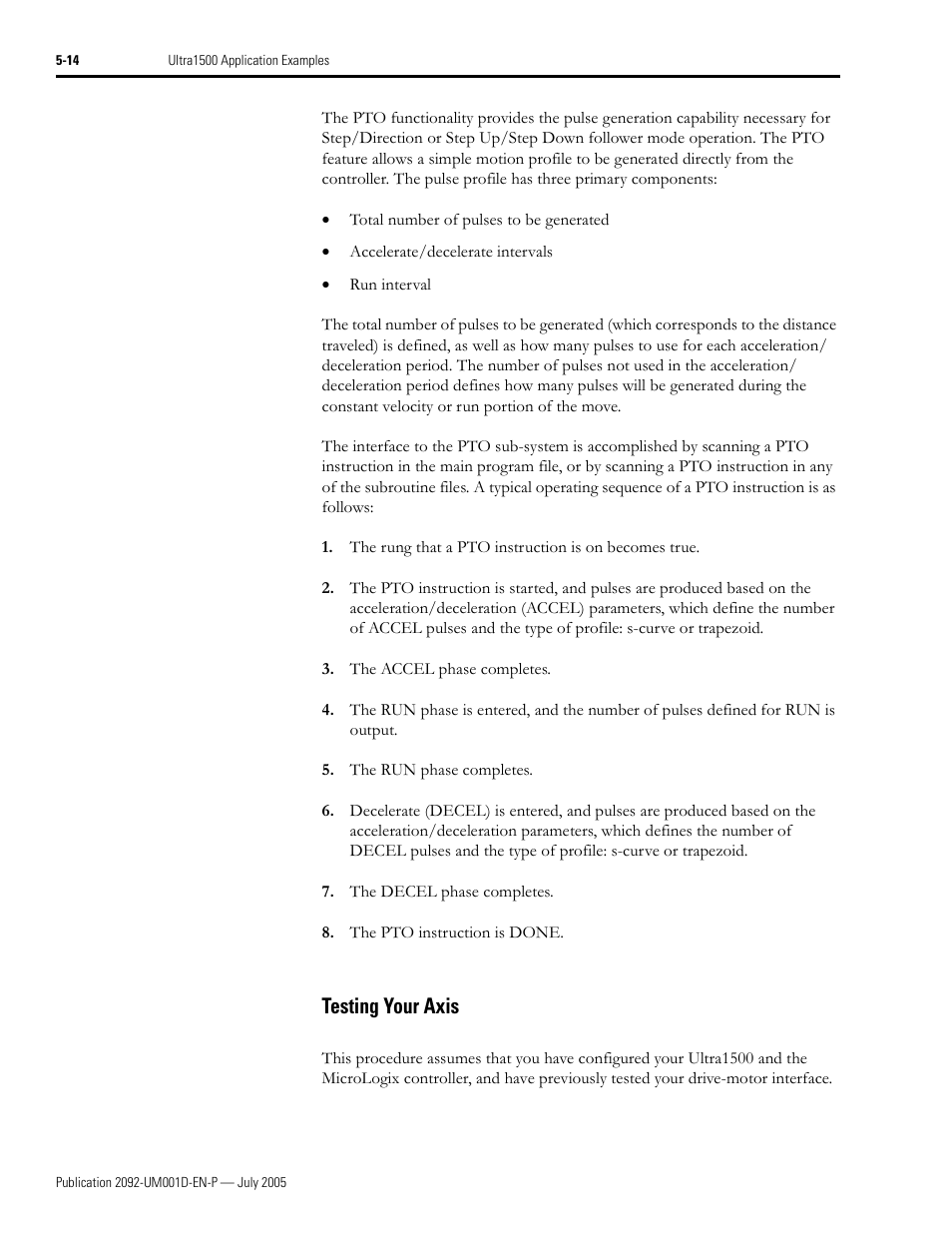 Testing your axis, Testing your axis -14 | Rockwell Automation 2092-DAx Ultra1500 User Manual User Manual | Page 94 / 204
