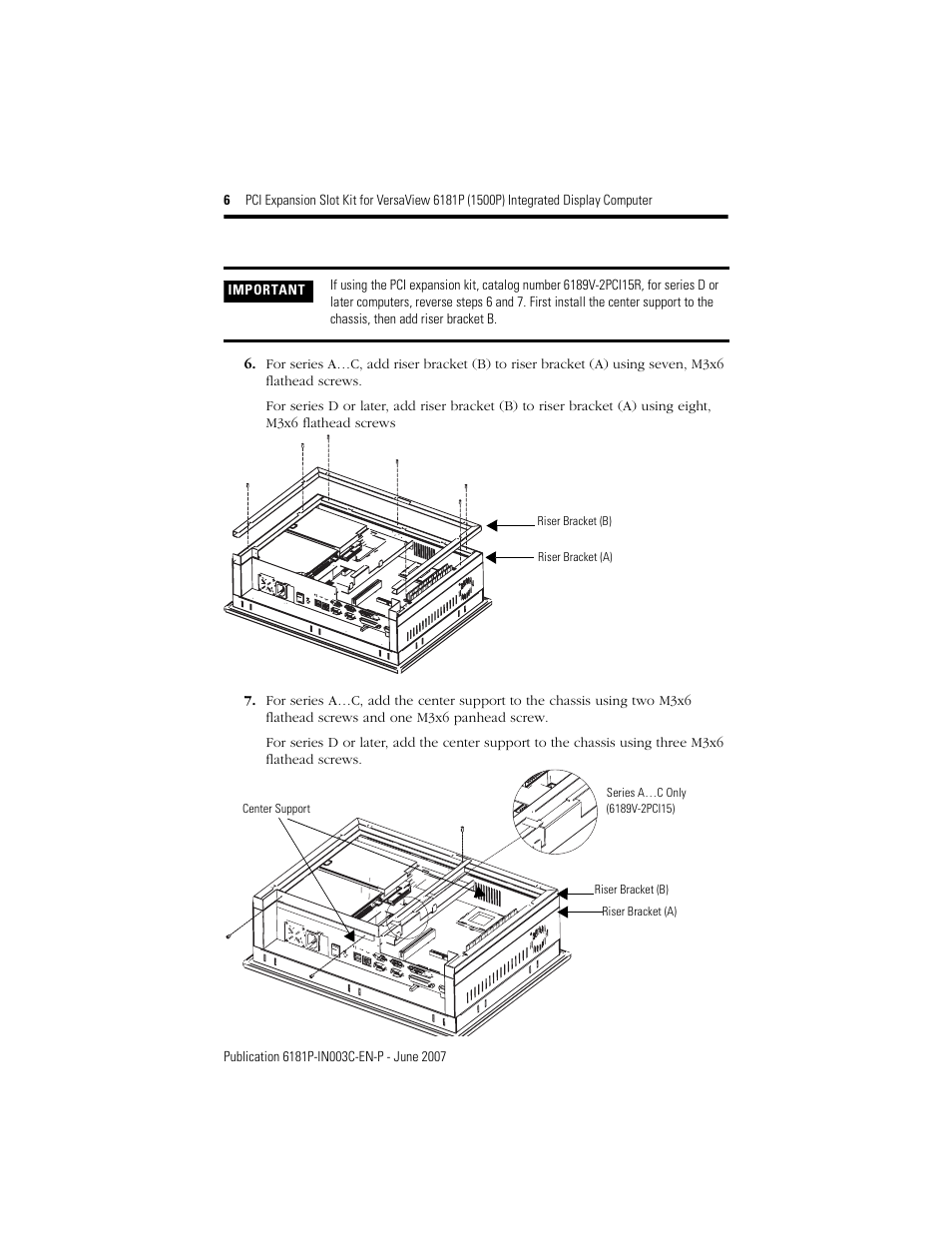 Rockwell Automation 6189V-2PCI15R PCI Expansion Slot Kit User Manual | Page 6 / 12
