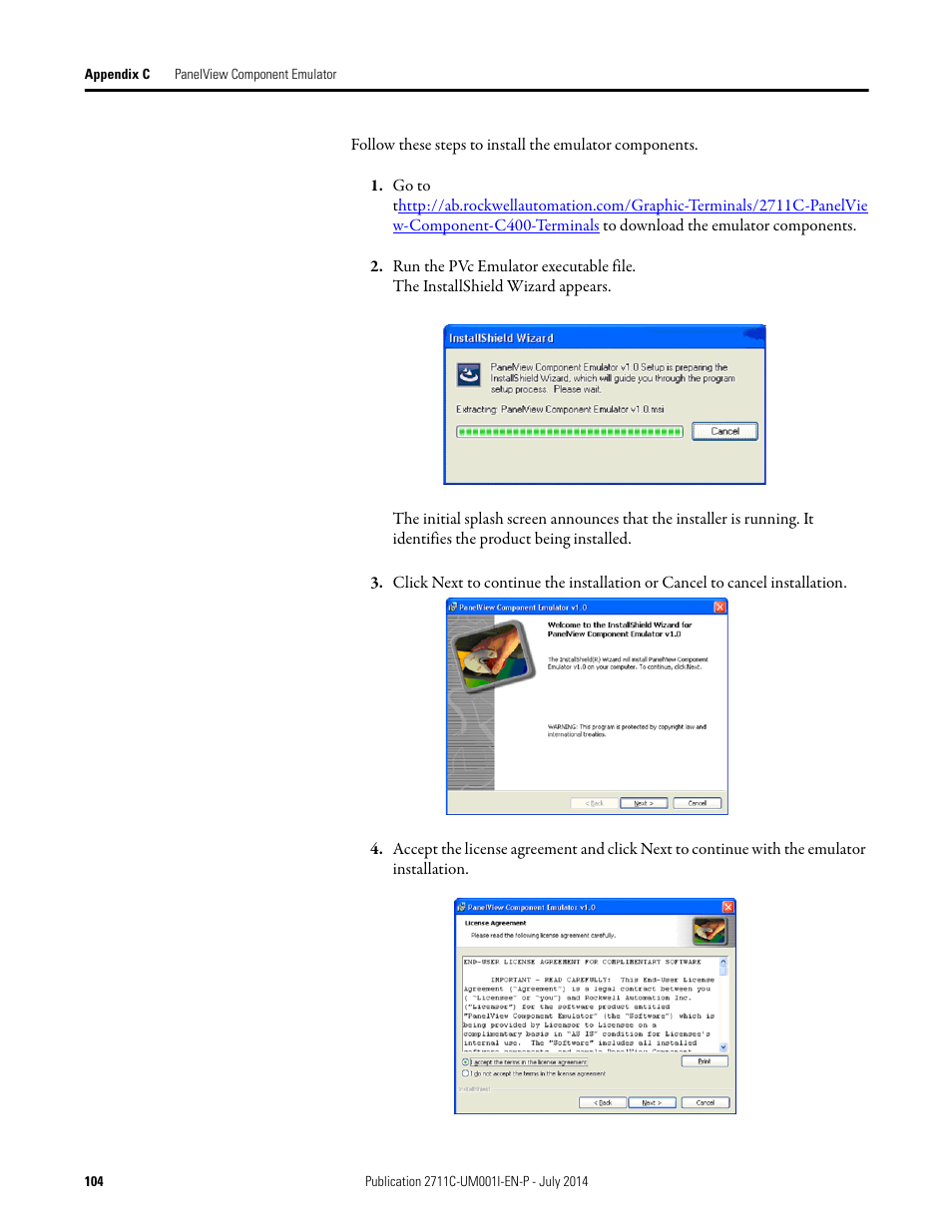 Rockwell Automation 2711C-xxxx PanelView Component HMI Terminals User Manual | Page 104 / 146