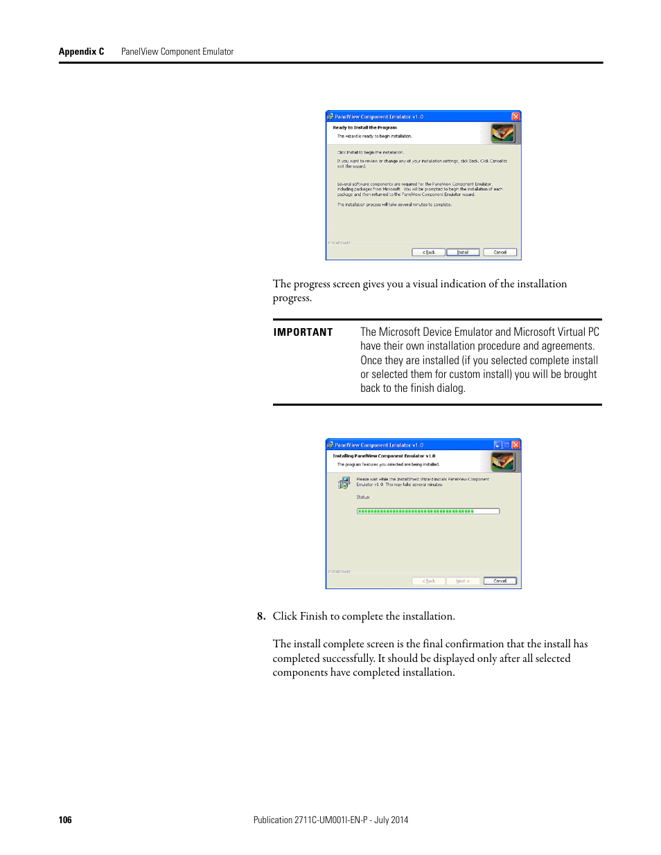 Rockwell Automation 2711C-xxxx PanelView Component HMI Terminals User Manual | Page 106 / 146