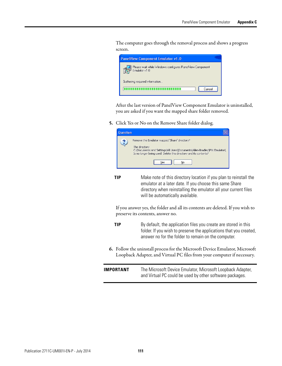 Rockwell Automation 2711C-xxxx PanelView Component HMI Terminals User Manual | Page 111 / 146