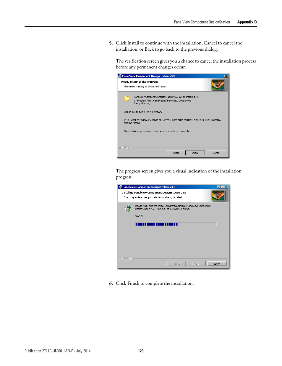 Rockwell Automation 2711C-xxxx PanelView Component HMI Terminals User Manual | Page 123 / 146