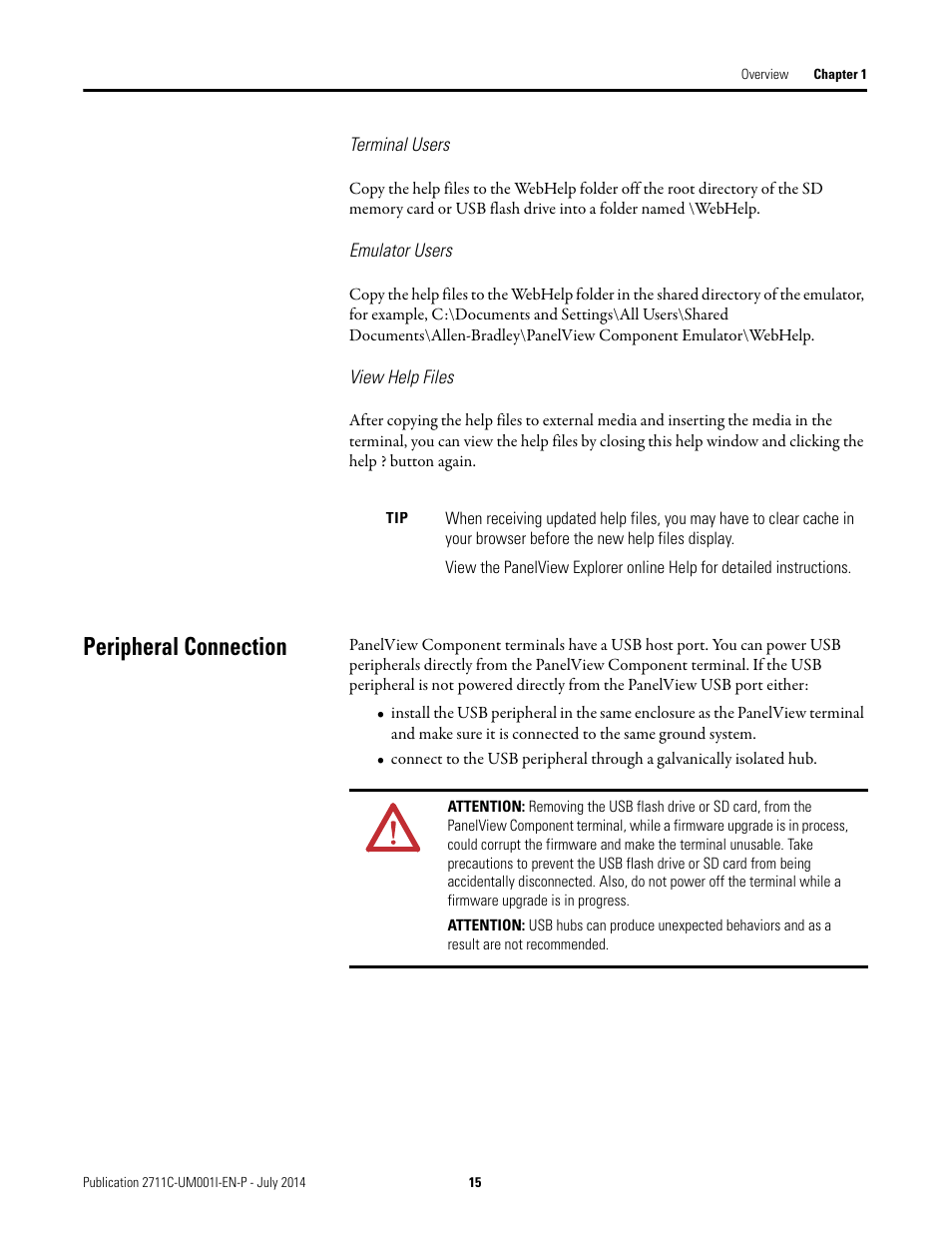 Peripheral connection | Rockwell Automation 2711C-xxxx PanelView Component HMI Terminals User Manual | Page 15 / 146