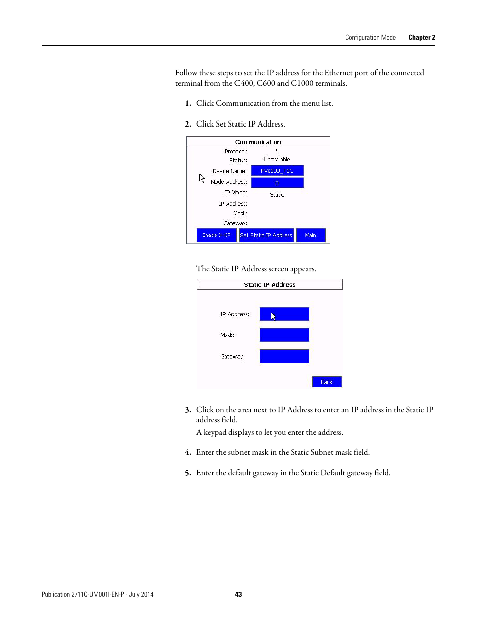 Rockwell Automation 2711C-xxxx PanelView Component HMI Terminals User Manual | Page 43 / 146