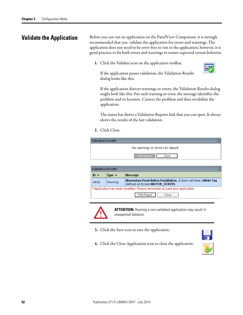 Validate the application | Rockwell Automation 2711C-xxxx PanelView Component HMI Terminals User Manual | Page 52 / 146