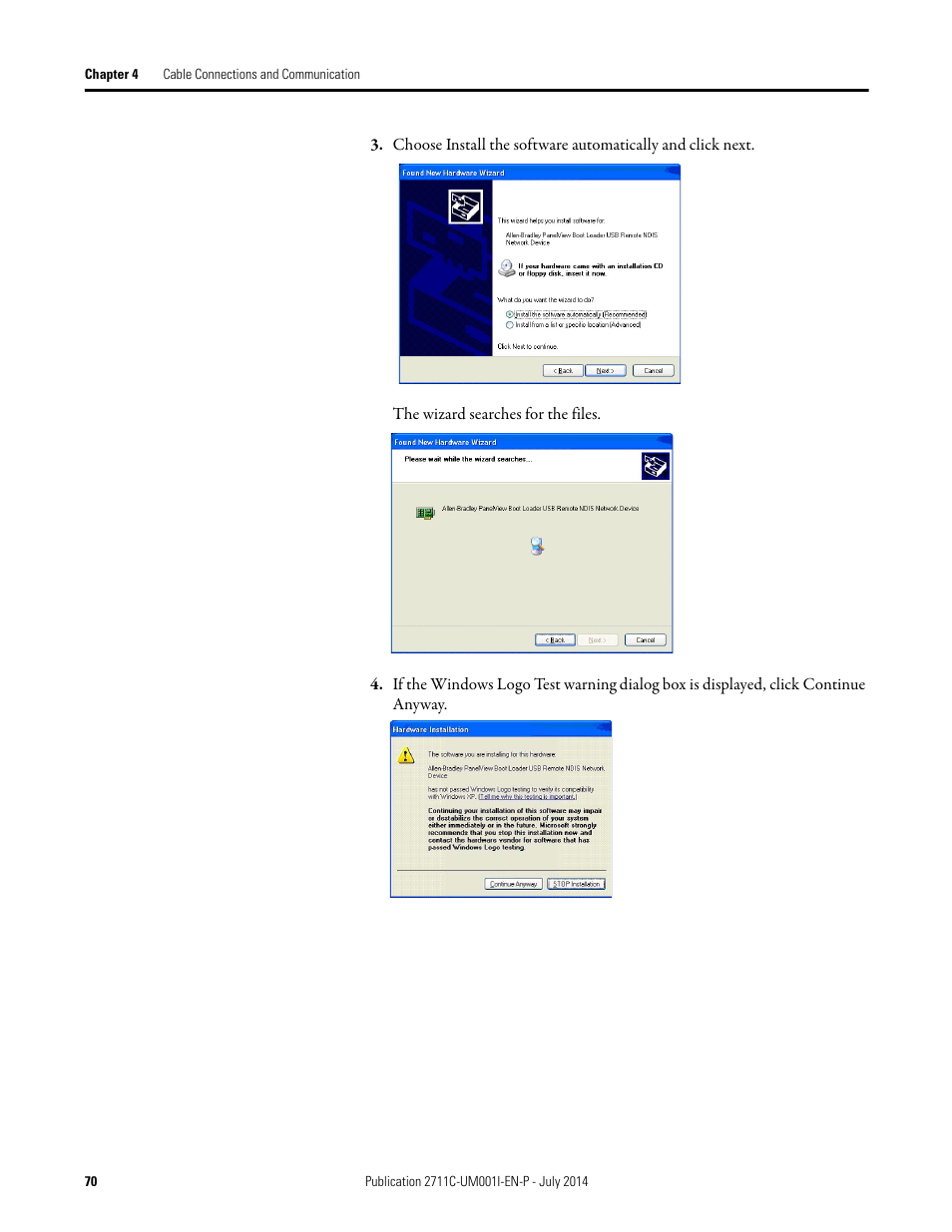 Rockwell Automation 2711C-xxxx PanelView Component HMI Terminals User Manual | Page 70 / 146