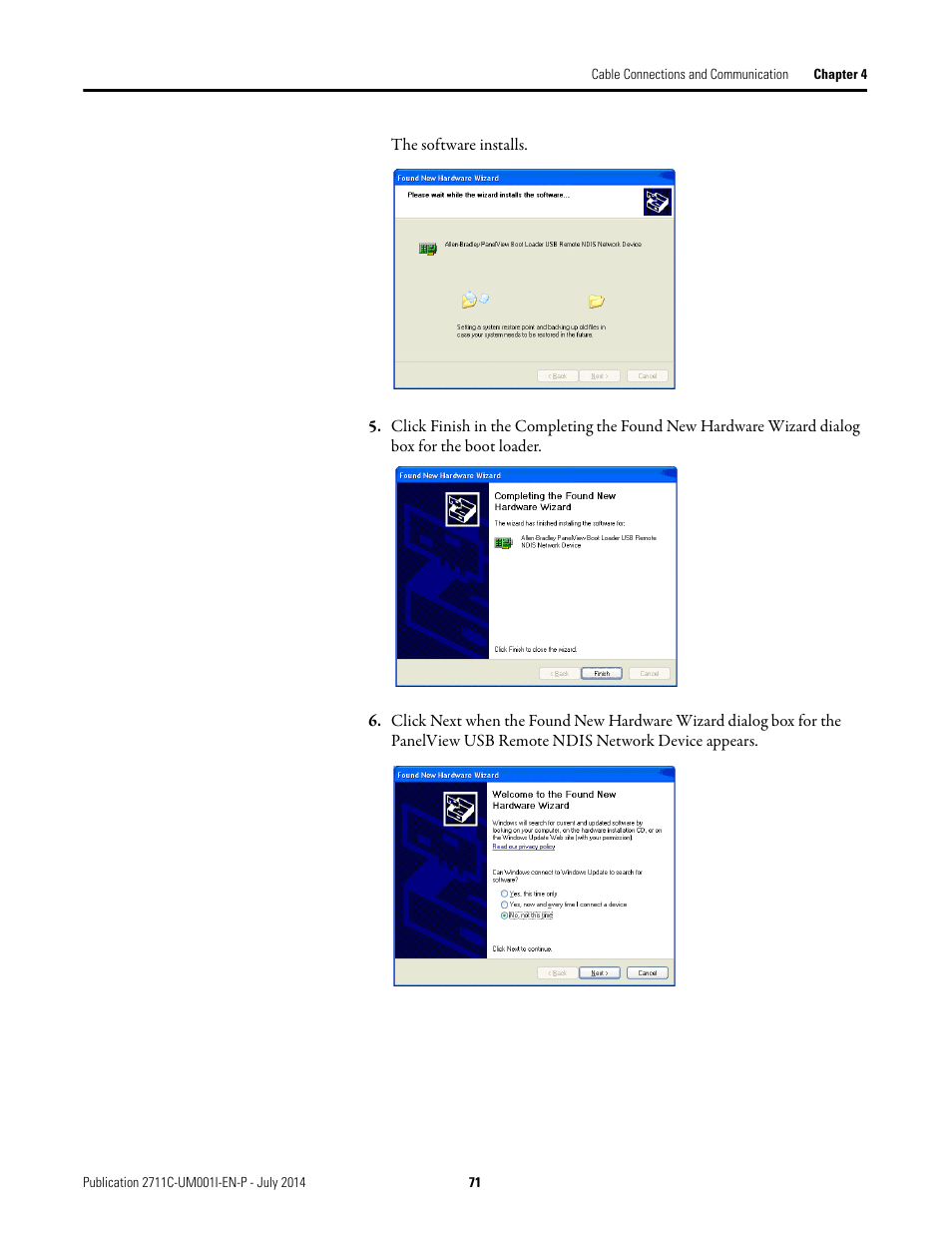 Rockwell Automation 2711C-xxxx PanelView Component HMI Terminals User Manual | Page 71 / 146