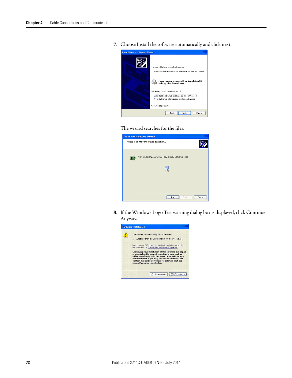 Rockwell Automation 2711C-xxxx PanelView Component HMI Terminals User Manual | Page 72 / 146