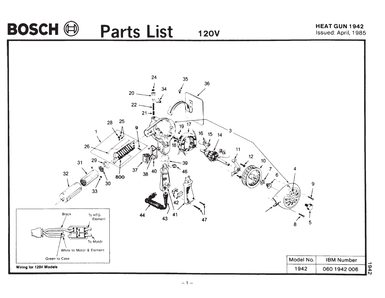Bosch Heat Gun 1942 User Manual | 2 pages