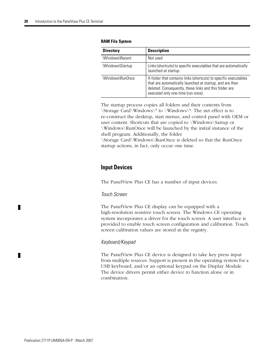 Input devices | Rockwell Automation 2711P Software Development Kit User Manual User Manual | Page 20 / 104