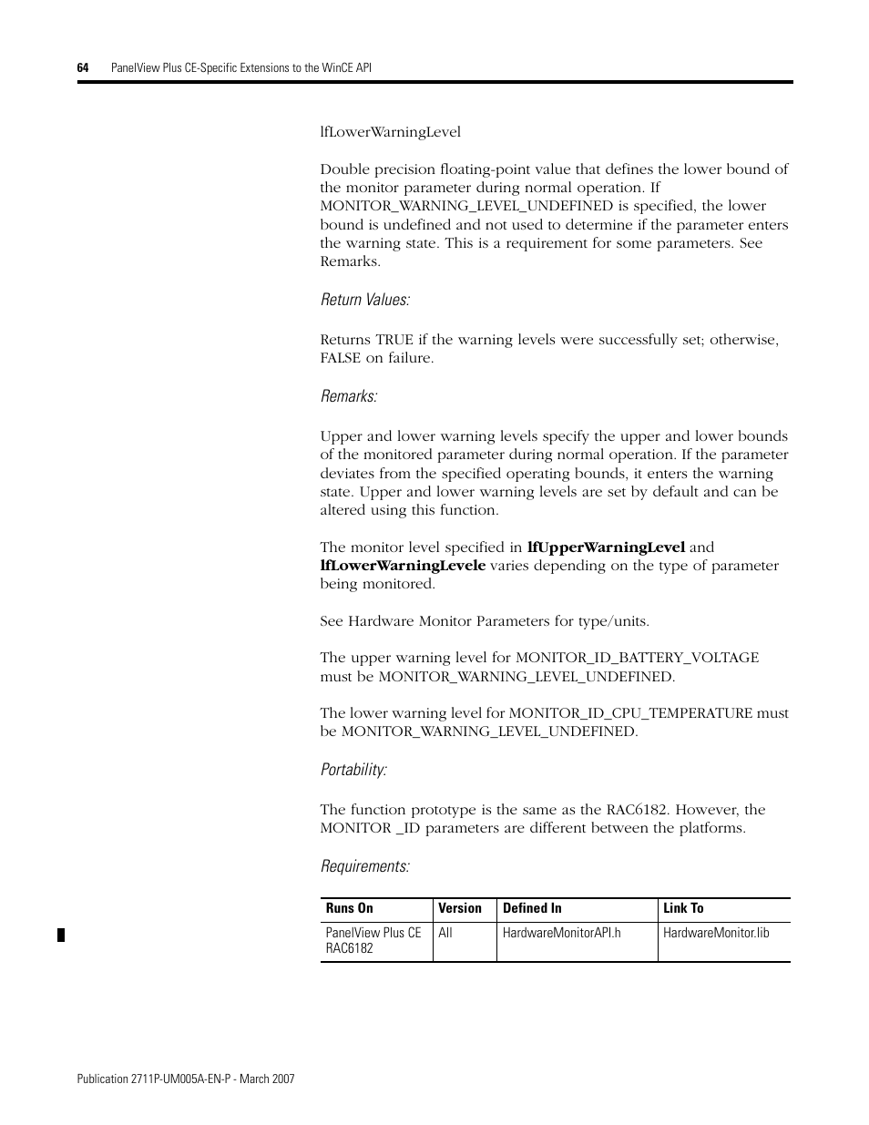 Rockwell Automation 2711P Software Development Kit User Manual User Manual | Page 64 / 104