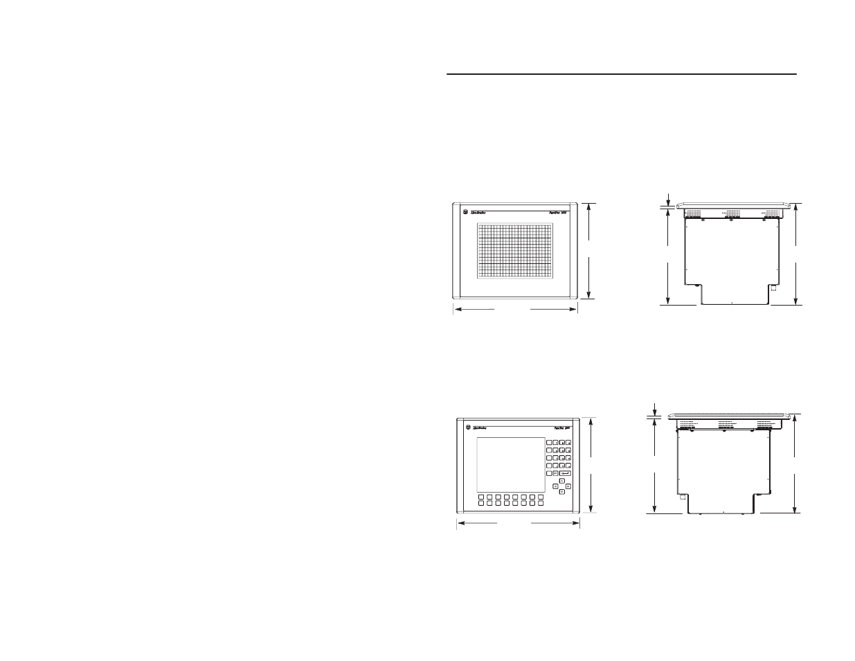 Mounting dimensions | Rockwell Automation 2711 PanelView 1400 Terminals Installation Instructions User Manual | Page 5 / 62