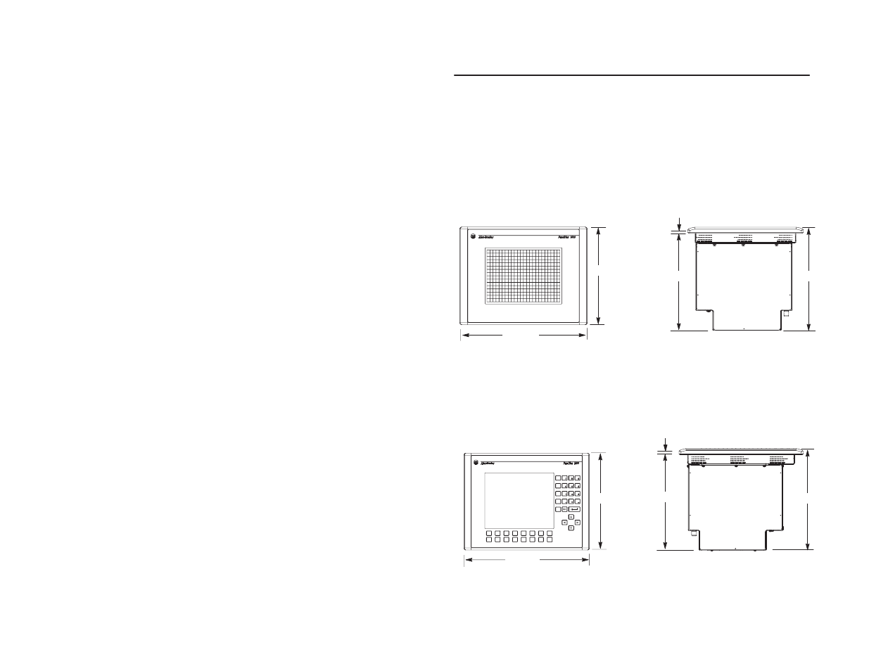 Dimensioni di montaggio | Rockwell Automation 2711 PanelView 1400 Terminals Installation Instructions User Manual | Page 53 / 62