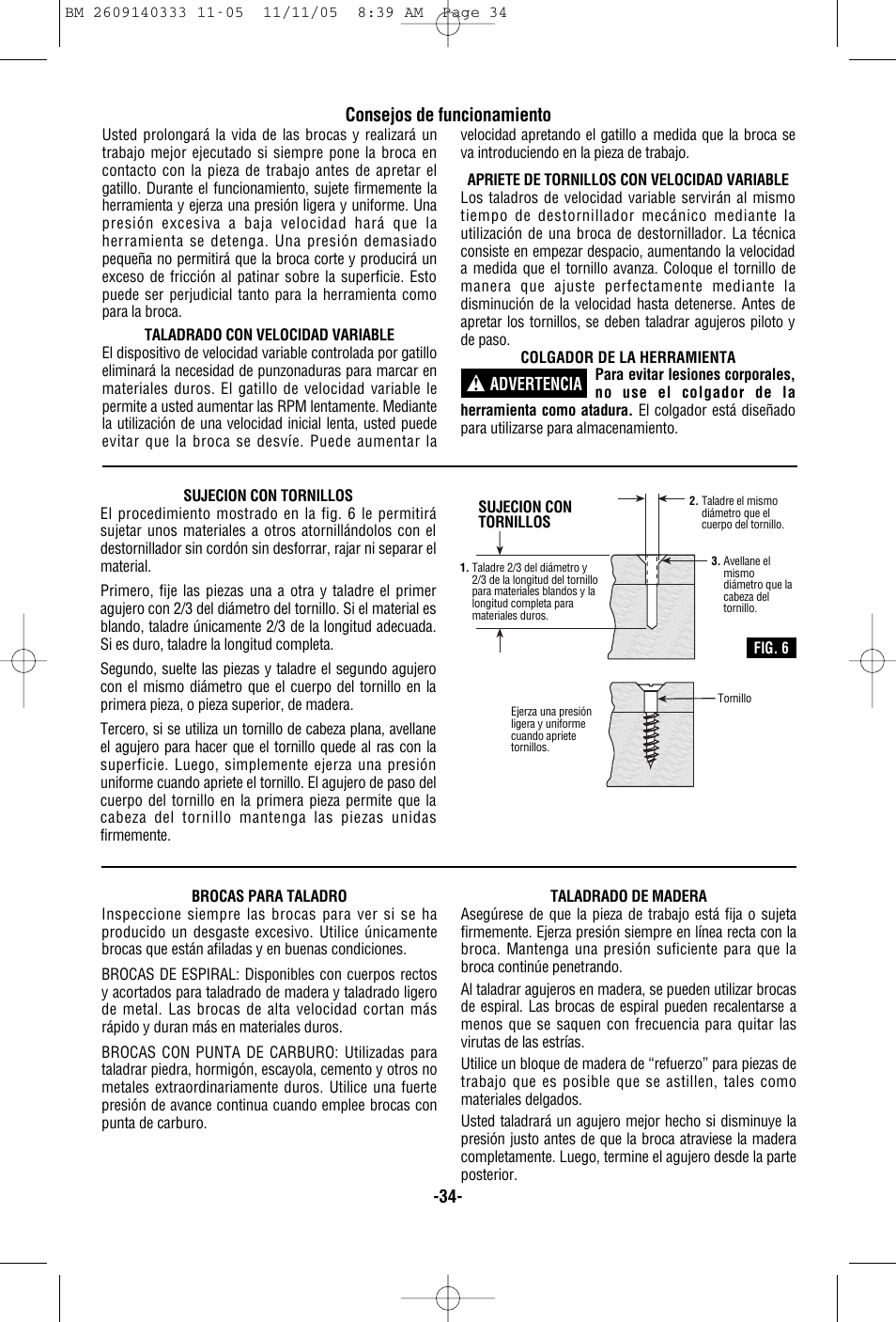 Consejos de funcionamiento | Bosch PS10 User Manual | Page 34 / 40