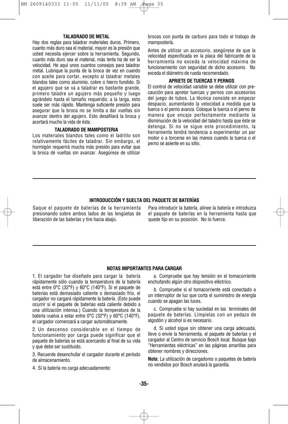 Bosch PS10 User Manual | Page 35 / 40