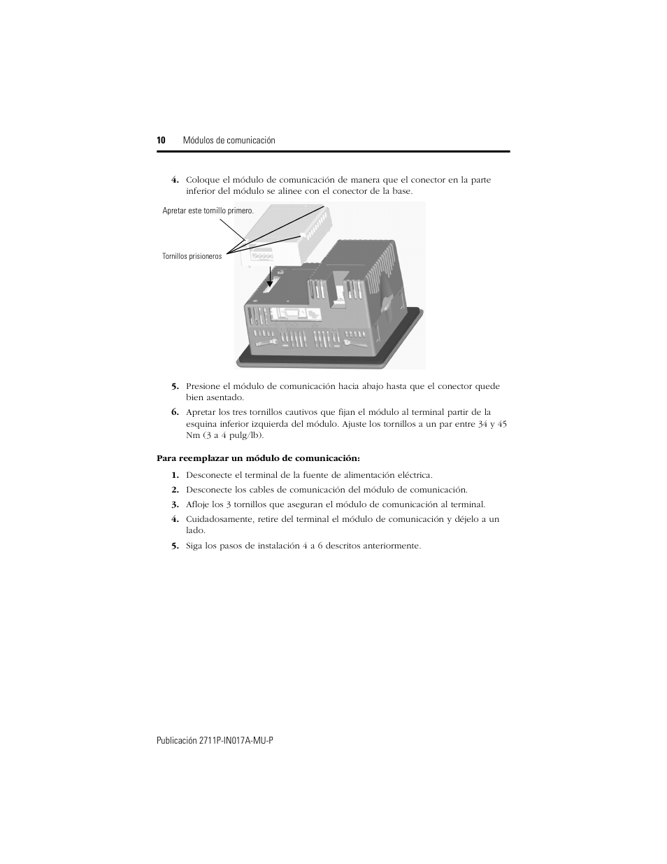 Rockwell Automation 2711P-RNxxx Communication Module for PanelView Plus 400 and 600 Terminal User Manual | Page 10 / 16