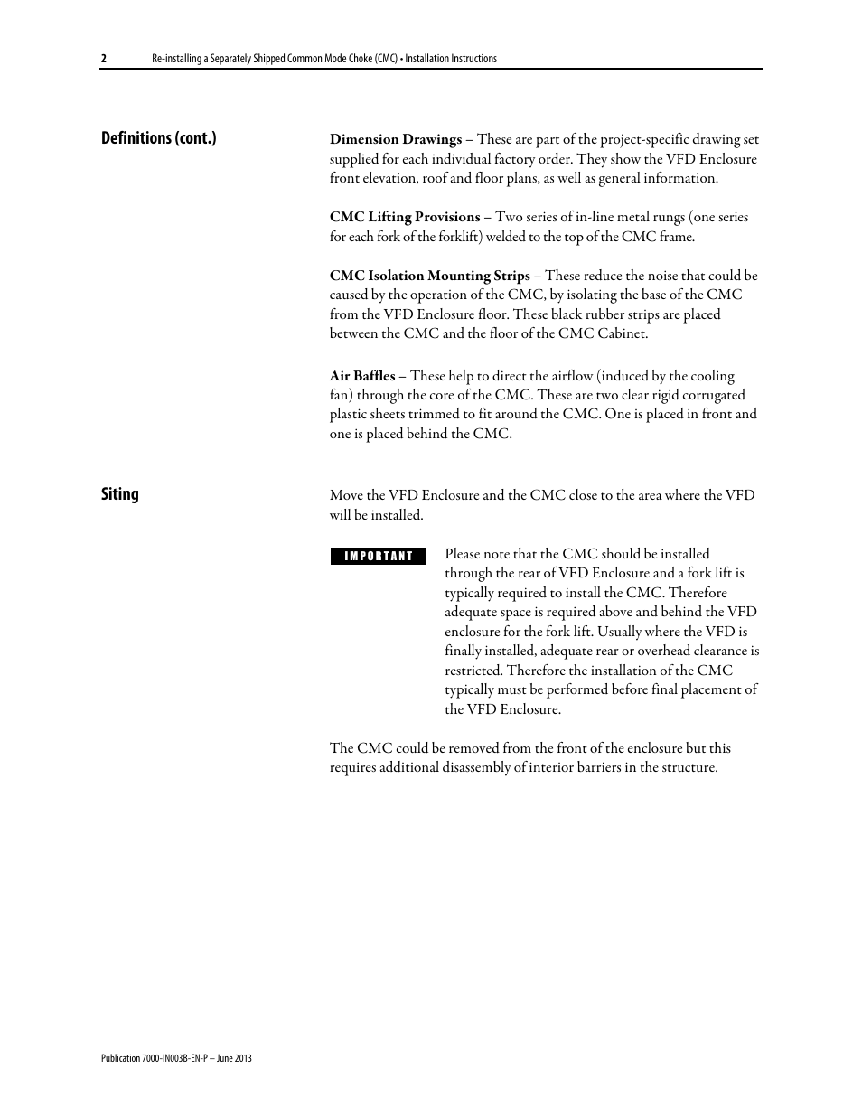 Siting | Rockwell Automation 7000 PowerFlex AC Drive with Direct-to-Drive Technology User Manual | Page 6 / 20