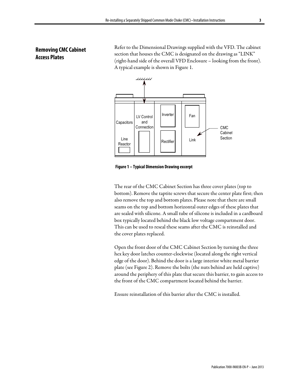 Removing cmc cabinet access plates | Rockwell Automation 7000 PowerFlex AC Drive with Direct-to-Drive Technology User Manual | Page 7 / 20