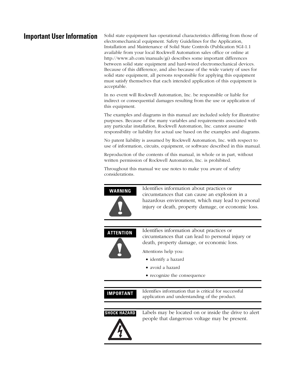 Important user information | Rockwell Automation 2727-M7P20D1P1, -M7P20D1Q2,-M7P20D1Q3 MobileView Machine Terminal MT750 User Manual | Page 2 / 108