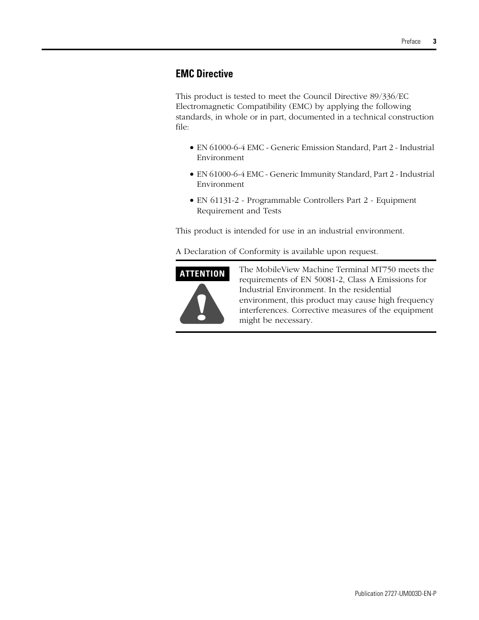 Rockwell Automation 2727-M7P20D1P1, -M7P20D1Q2,-M7P20D1Q3 MobileView Machine Terminal MT750 User Manual | Page 5 / 108