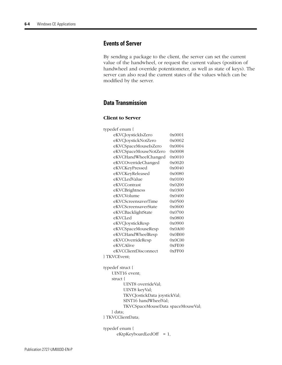 Events of server -4 data transmission -5, Events of server, Data transmission | Rockwell Automation 2727-M7P20D1P1, -M7P20D1Q2,-M7P20D1Q3 MobileView Machine Terminal MT750 User Manual | Page 86 / 108