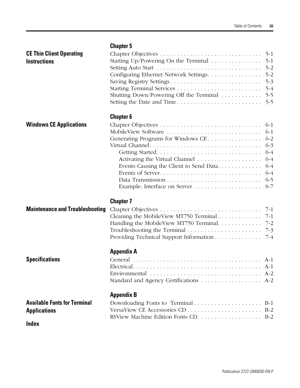 Rockwell Automation 2727-M7P20D1P1, -M7P20D1Q2,-M7P20D1Q3 MobileView Machine Terminal MT750 User Manual | Page 9 / 108