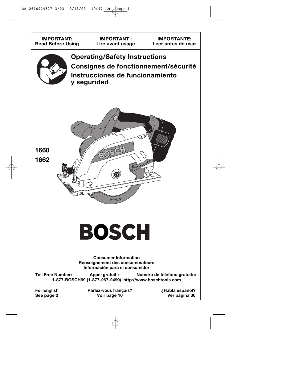 Bosch 1662 User Manual | 44 pages