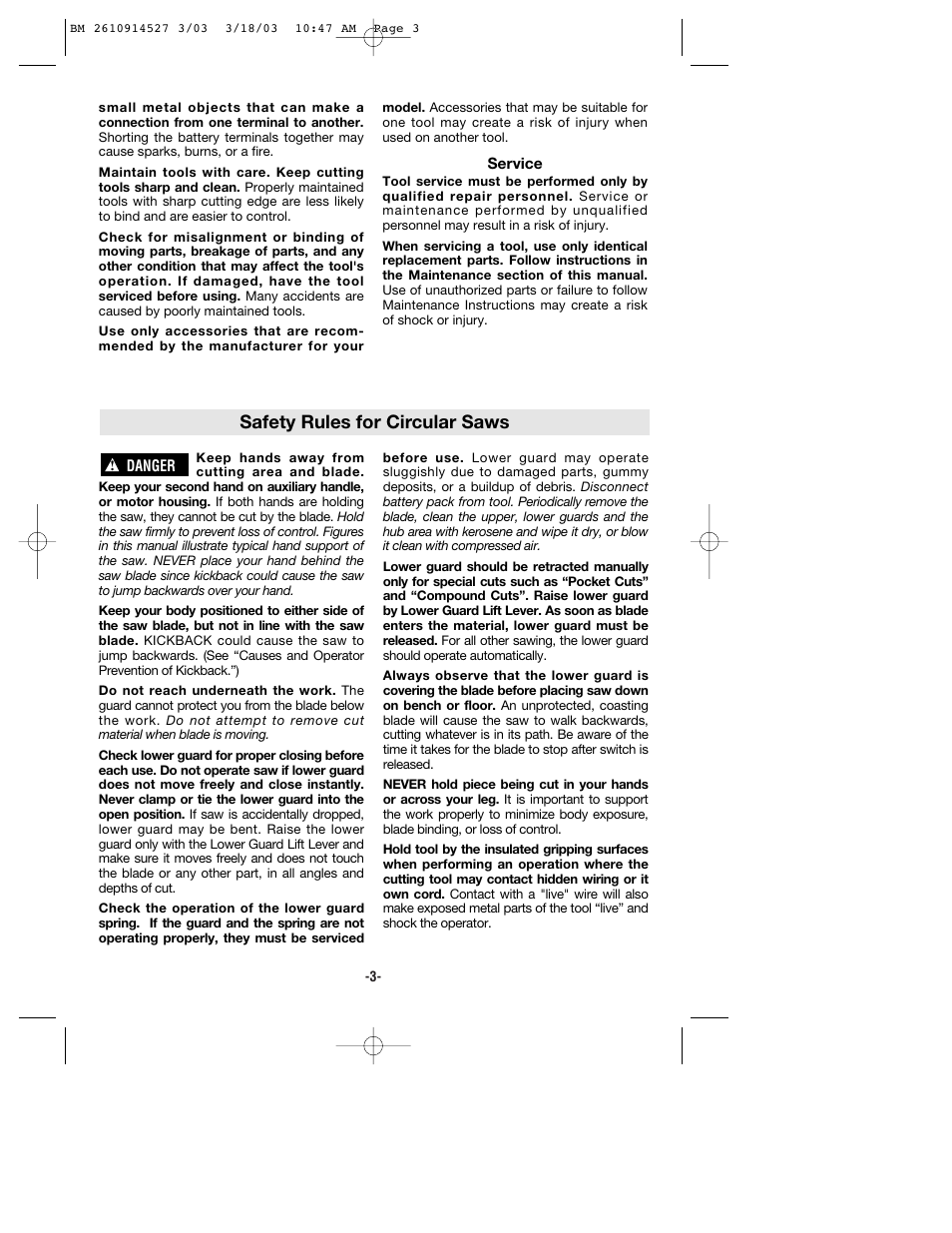 Safety rules for circular saws | Bosch 1662 User Manual | Page 3 / 44