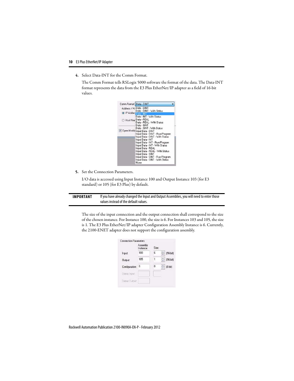 Rockwell Automation 2100-ENET E3 Plus EtherNet/IP Adapter User Manual | Page 10 / 12