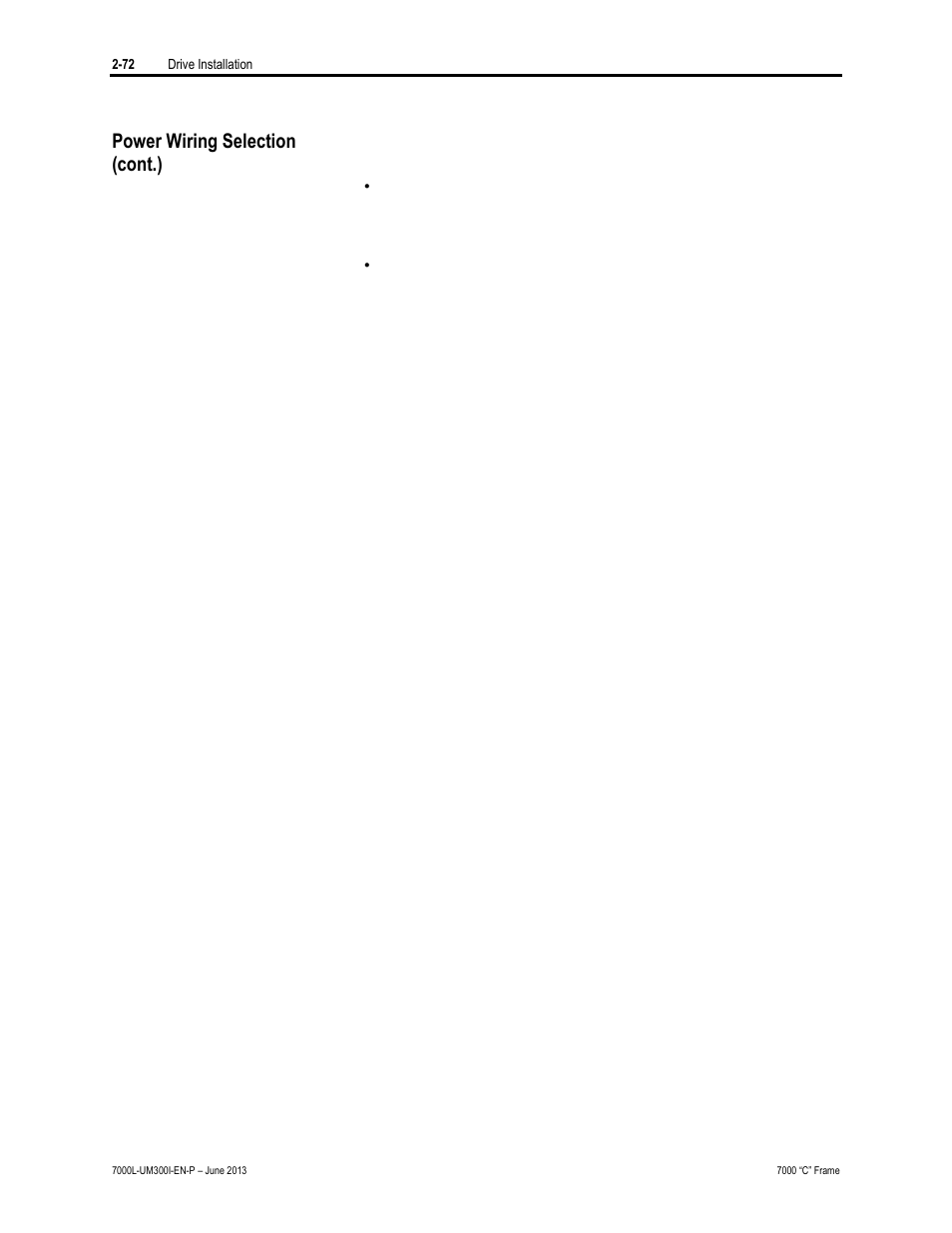Power wiring selection, Cont.) | Rockwell Automation 7000L PowerFlex Medium Voltage AC Drive (C Frame) - Classic Control User Manual | Page 108 / 563