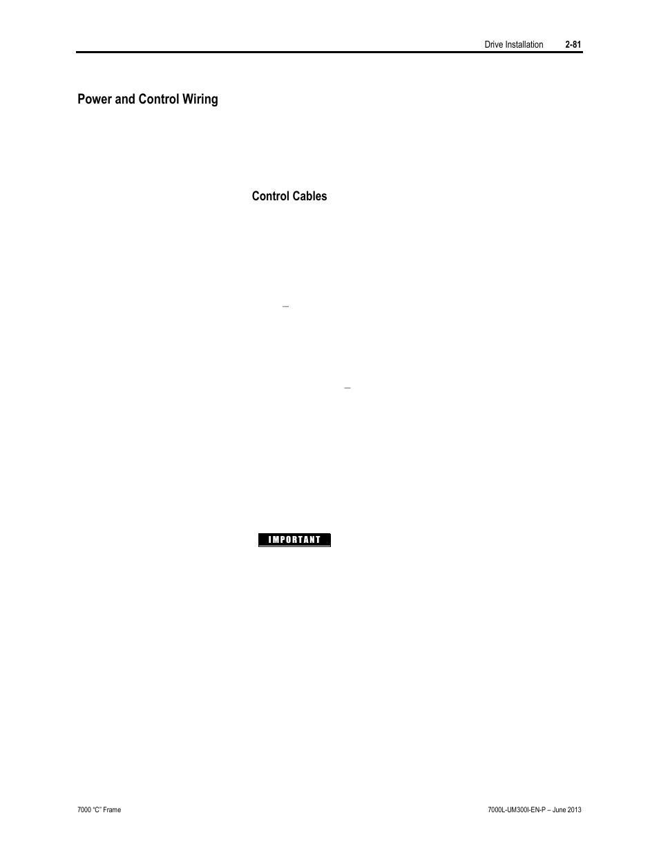 Power and control wiring | Rockwell Automation 7000L PowerFlex Medium Voltage AC Drive (C Frame) - Classic Control User Manual | Page 117 / 563