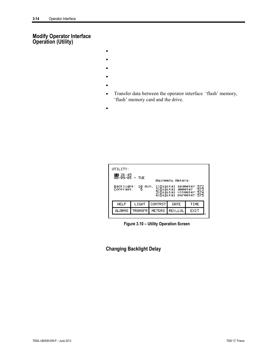 Modify operator interface, Operation (utility) | Rockwell Automation 7000L PowerFlex Medium Voltage AC Drive (C Frame) - Classic Control User Manual | Page 136 / 563