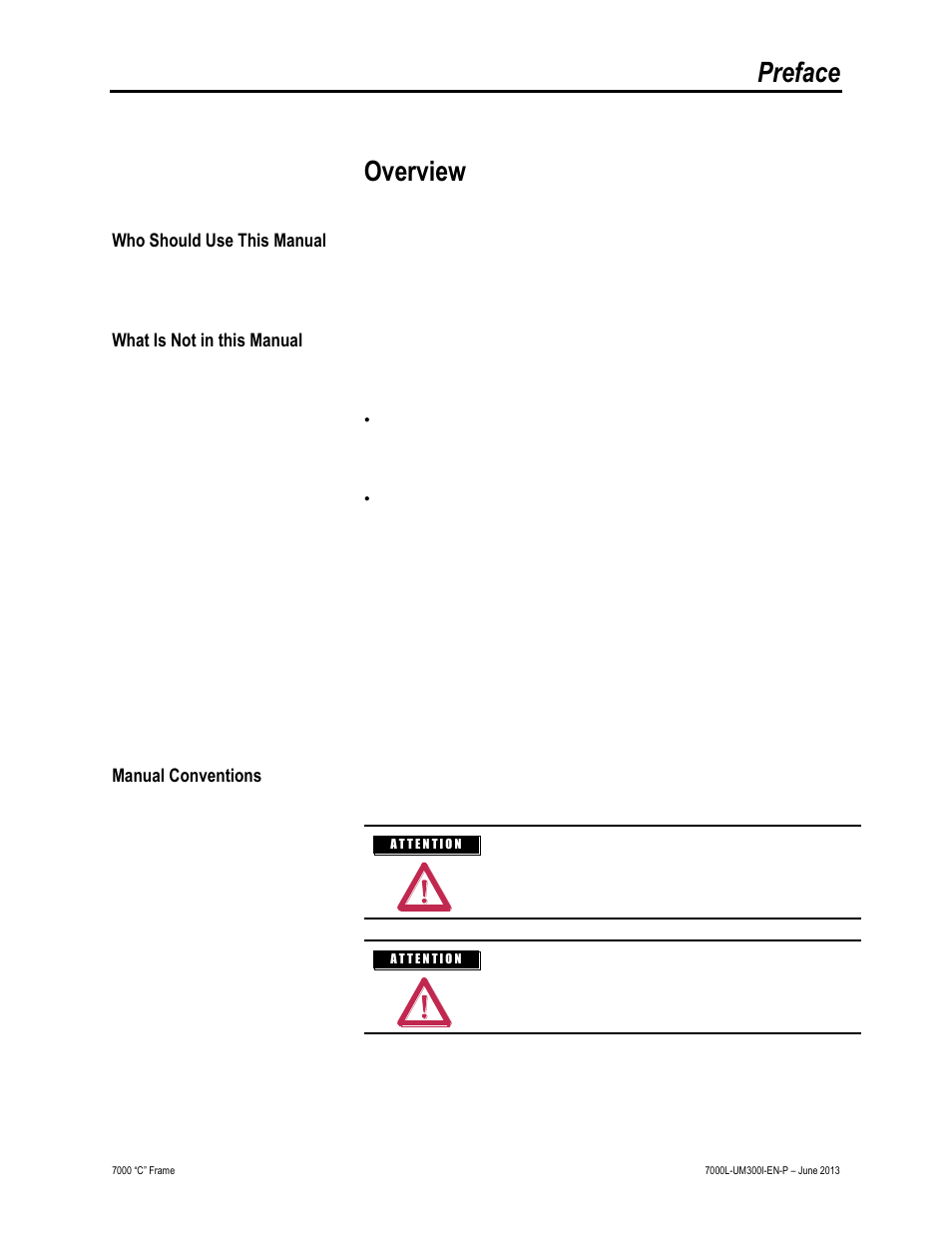 Preface, Overview | Rockwell Automation 7000L PowerFlex Medium Voltage AC Drive (C Frame) - Classic Control User Manual | Page 15 / 563