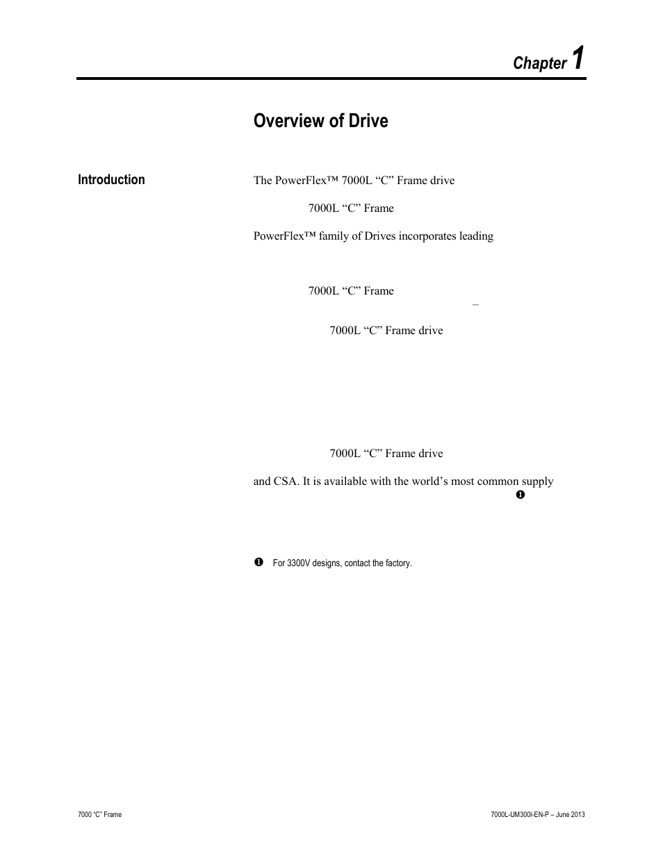 Overview of drive, Chapter | Rockwell Automation 7000L PowerFlex Medium Voltage AC Drive (C Frame) - Classic Control User Manual | Page 19 / 563