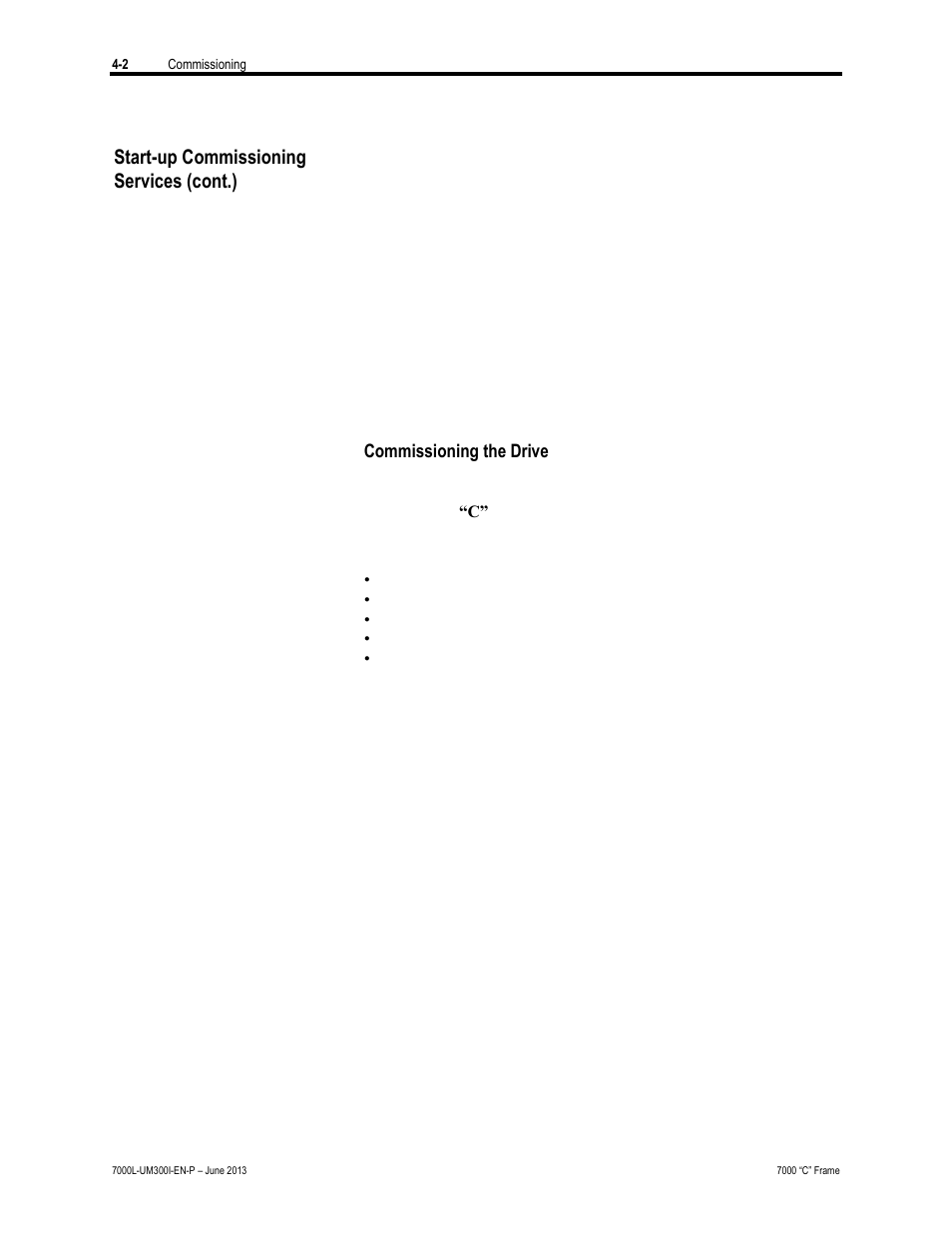 Start-up commissioning services (cont.) | Rockwell Automation 7000L PowerFlex Medium Voltage AC Drive (C Frame) - Classic Control User Manual | Page 207 / 563