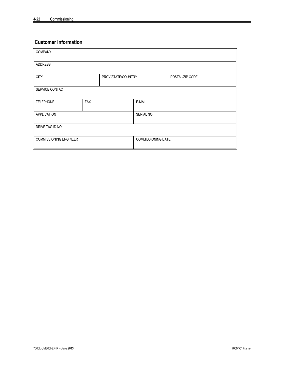 Customer information | Rockwell Automation 7000L PowerFlex Medium Voltage AC Drive (C Frame) - Classic Control User Manual | Page 227 / 563