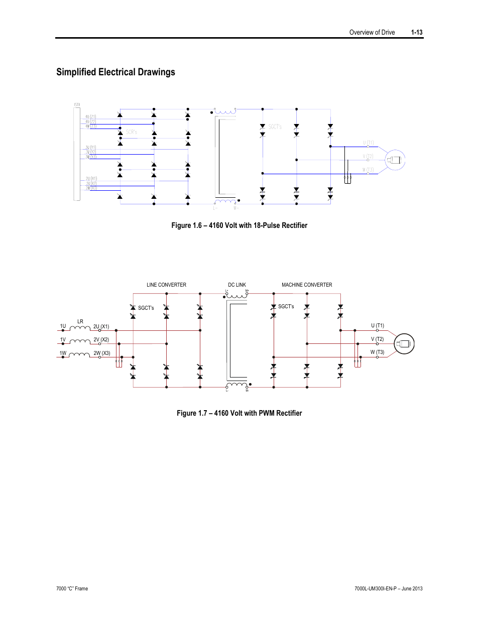 Simplified electrical drawings | Rockwell Automation 7000L PowerFlex Medium Voltage AC Drive (C Frame) - Classic Control User Manual | Page 31 / 563