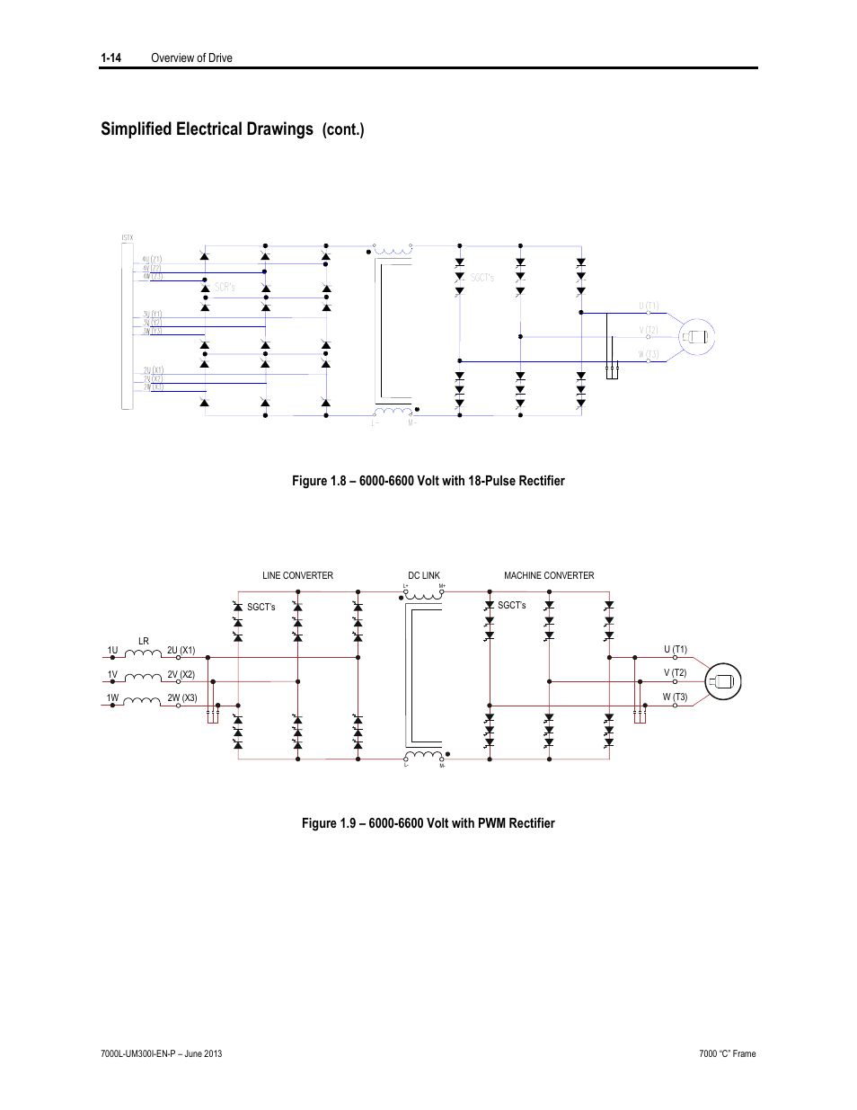 Simplified electrical drawings, Cont.) | Rockwell Automation 7000L PowerFlex Medium Voltage AC Drive (C Frame) - Classic Control User Manual | Page 32 / 563