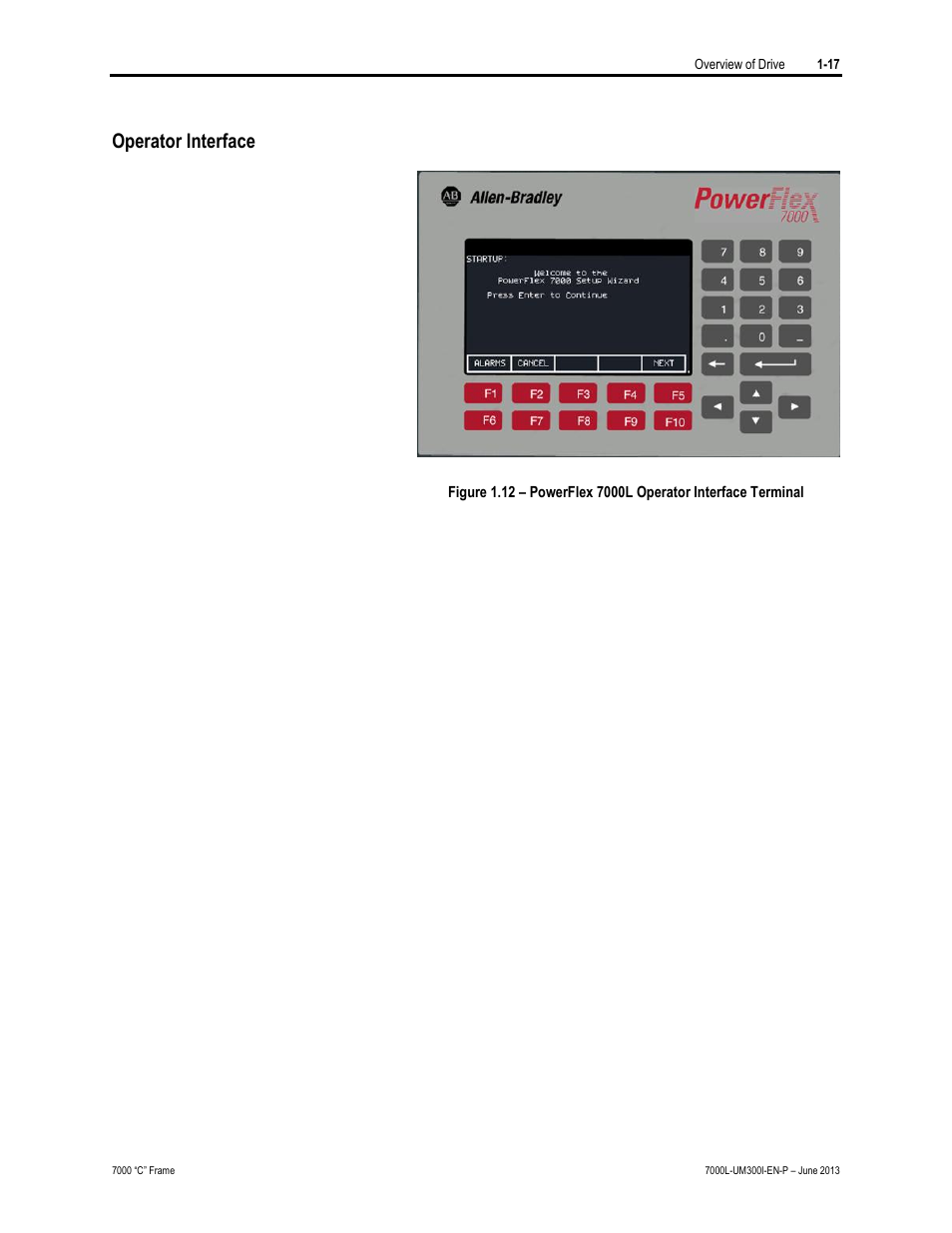 Operator interface | Rockwell Automation 7000L PowerFlex Medium Voltage AC Drive (C Frame) - Classic Control User Manual | Page 35 / 563