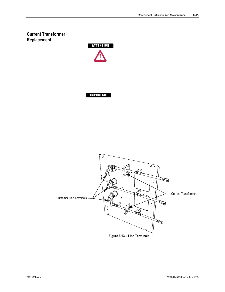 Current transformer replacement | Rockwell Automation 7000L PowerFlex Medium Voltage AC Drive (C Frame) - Classic Control User Manual | Page 359 / 563