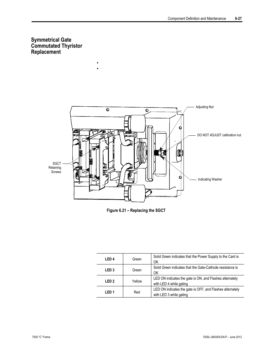 Symmetrical gate commutated thyristor replacement | Rockwell Automation 7000L PowerFlex Medium Voltage AC Drive (C Frame) - Classic Control User Manual | Page 371 / 563
